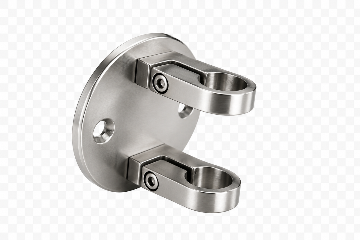 SOPORTE LATERAL REDONDO PARA POSTE 1 1/2 SATIN ACERO INOXIDABLE 304