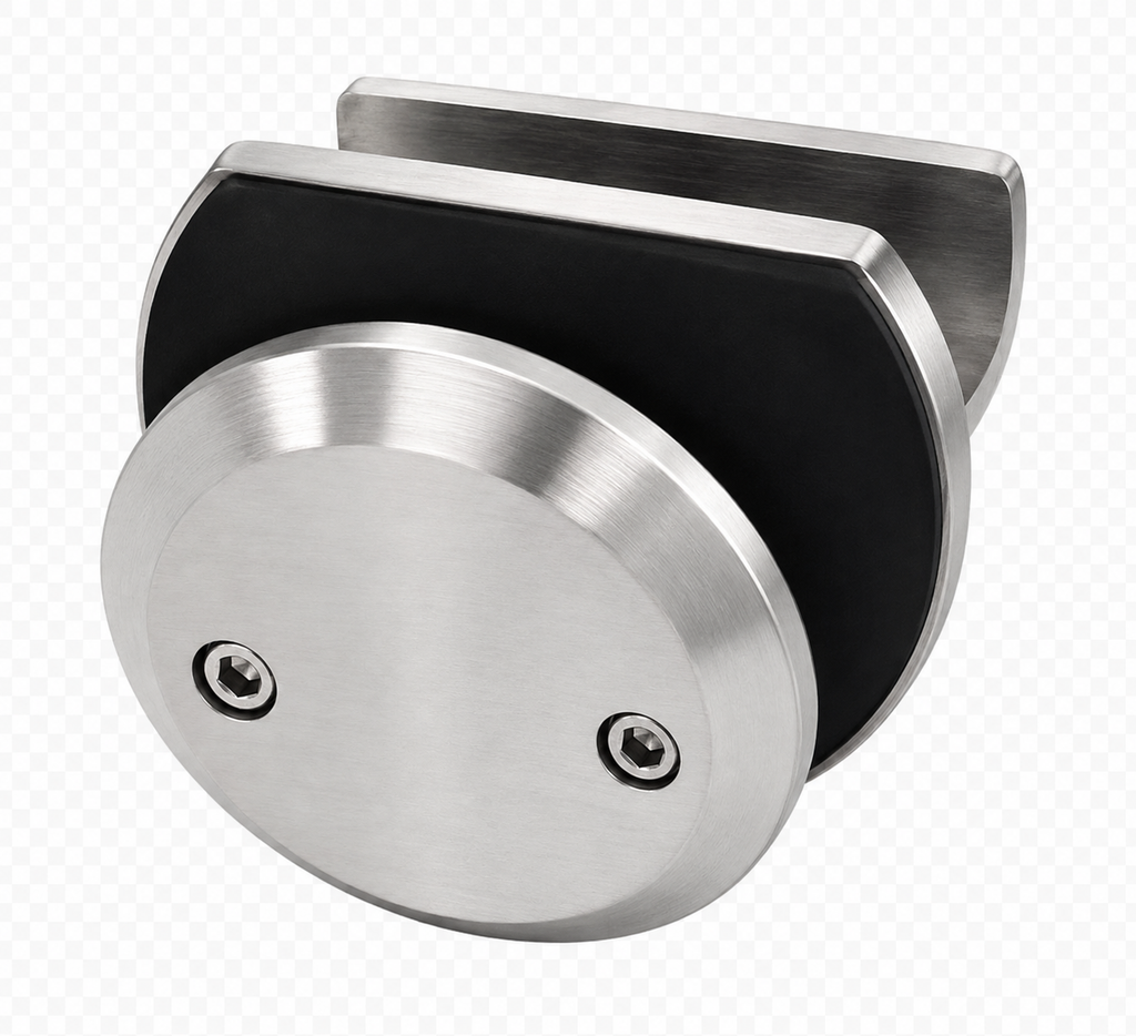 SOPORTE BARRA A VIDRIO SISTEMA COLGANTE SATIN ACERO INOXIDABLE 304