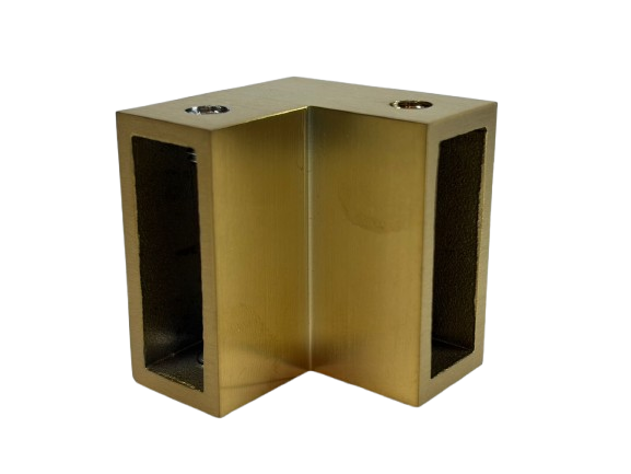 UNION EN ESCUADRA PARA CANCEL DE BAÑO ORO MATE ACERO INOXIDABLE 304