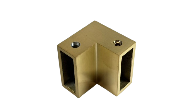 UNION EN ESCUADRA PARA CANCEL DE BAÑO ORO MATE ACERO INOXIDABLE 304