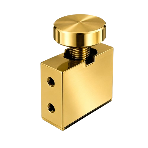 CONECTOR VIDRIO BARRA DE TOPE ORO BRILLANTE ACERO INOXIDABLE 304