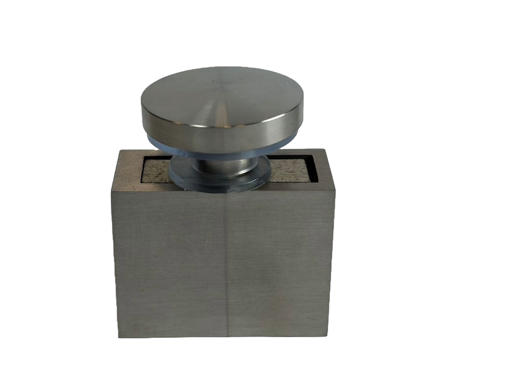 CONECTOR VIDRIO-BARRA DE TOPE PARA CANCEL DE BAÑO SATIN ACERO INOXIDABLE 304
