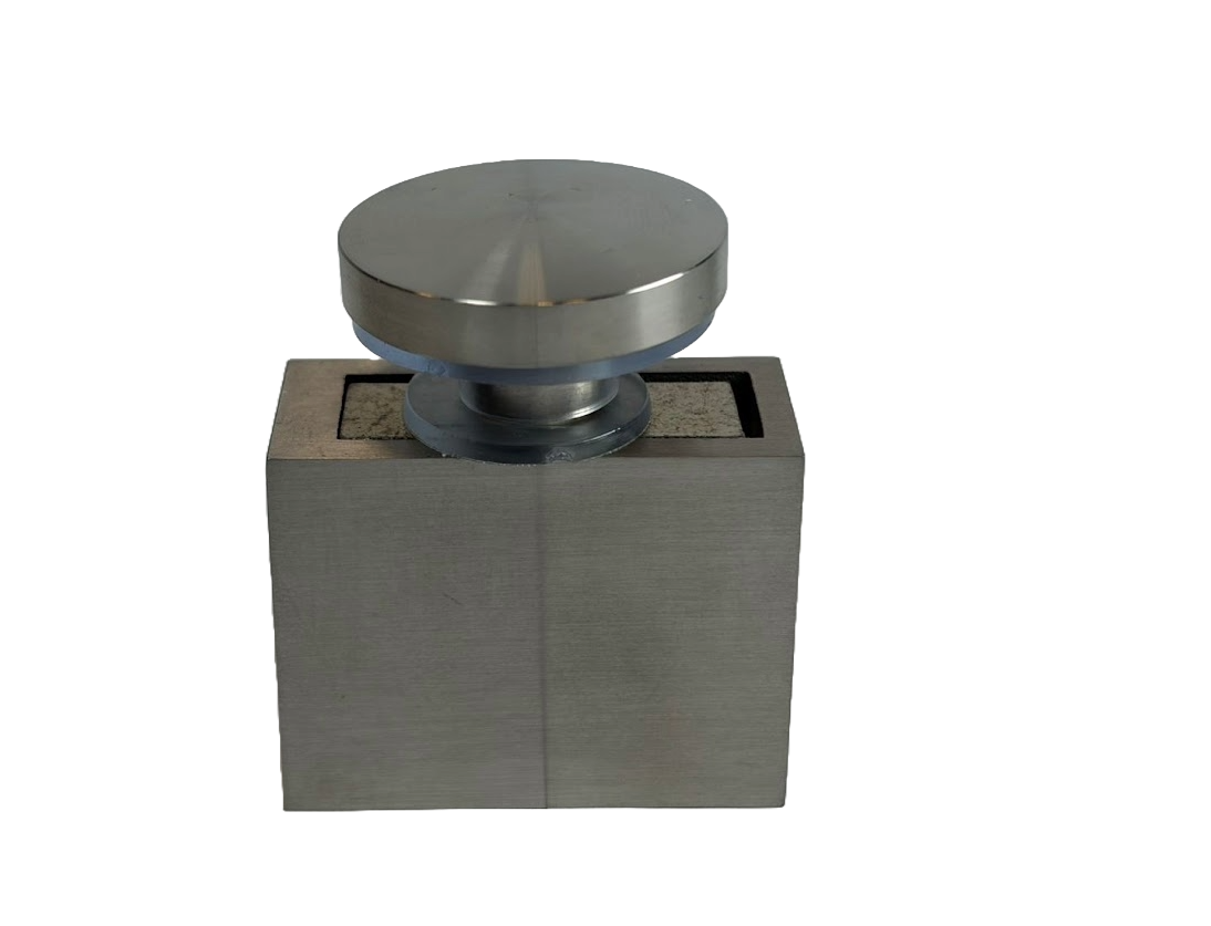 CONECTOR VIDRIO-BARRA DE TOPE PARA CANCEL DE BAÑO SATIN ACERO INOXIDABLE 304