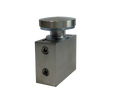 CONECTOR VIDRIO-BARRA DE TOPE PARA CANCEL DE BAÑO SATIN ACERO INOXIDABLE 304