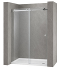 CANCEL PARA BAÑO EN ESCUADRA CORREDIZO COLGANTE MURO A VIDRIO ACERO INOXIDABLE 304 SATIN