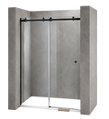 CANCEL PARA BAÑO EN ESCUADRA CORREDIZO COLGANTE VIDRIO A VIDRIO ACERO INOXIDABLE 304 NEGRO