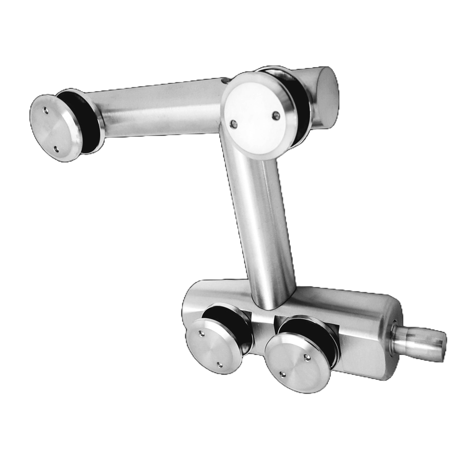 HERRAJE ALEMAN TIPO L CON PIVOTE SATIN ACERO INOXIDABLE 304