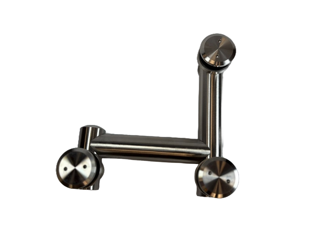 HERRAJE ALEMAN TIPO L PARA FIJOS SATIN ACERO INOXIDABLE 304