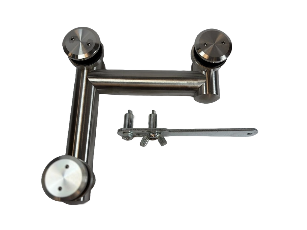 HERRAJE ALEMAN TIPO L PARA FIJOS SATIN ACERO INOXIDABLE 304