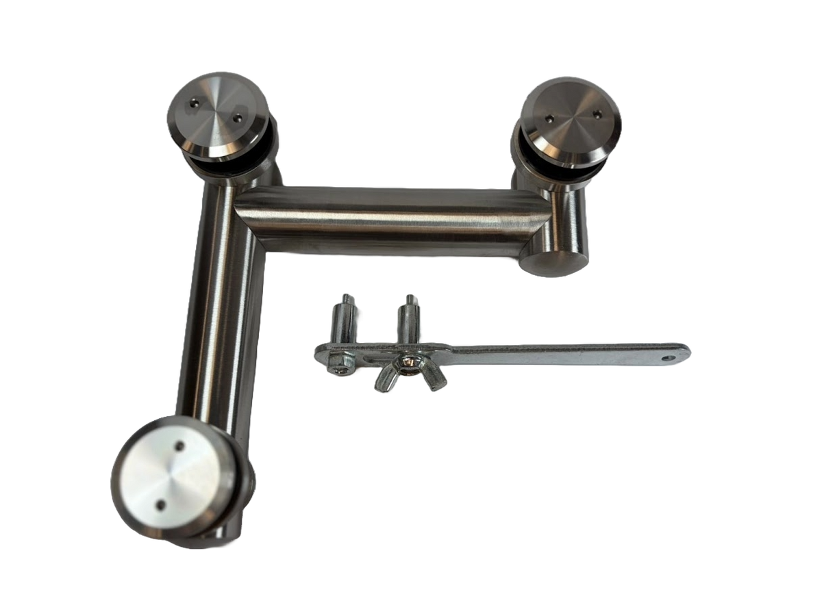 HERRAJE ALEMAN TIPO L PARA FIJOS SATIN ACERO INOXIDABLE 304