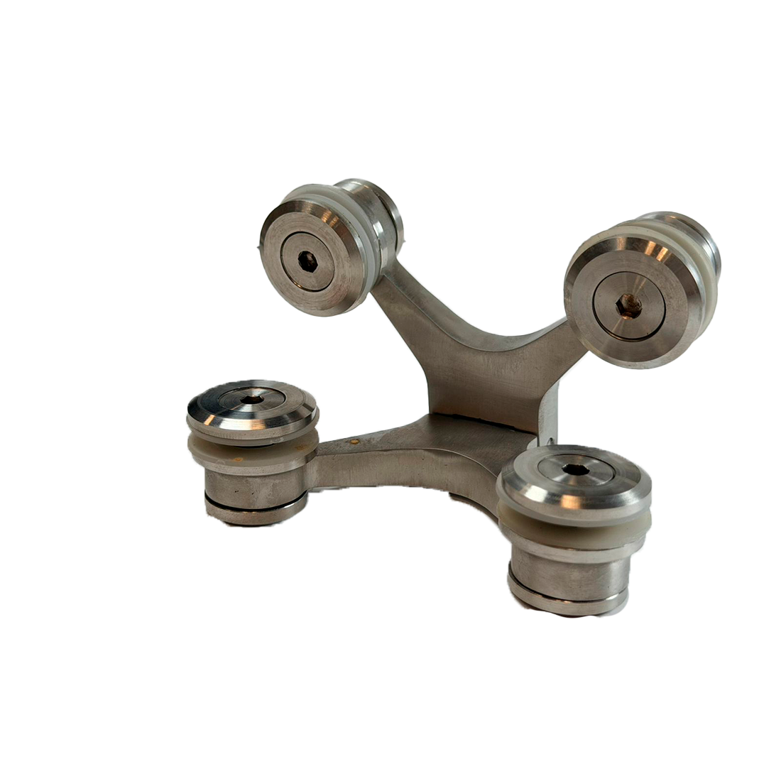 BISAGRA ARAÑA VIDRIO A VIDRIO SATIN ACERO INOXIDABLE 304