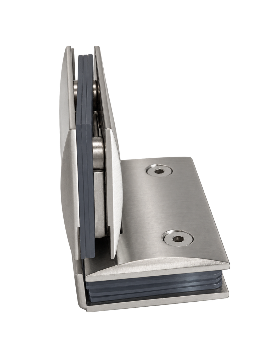 BISAGRA CURVA VIDRIO A VIDRIO 90° SATIN ZAMAC