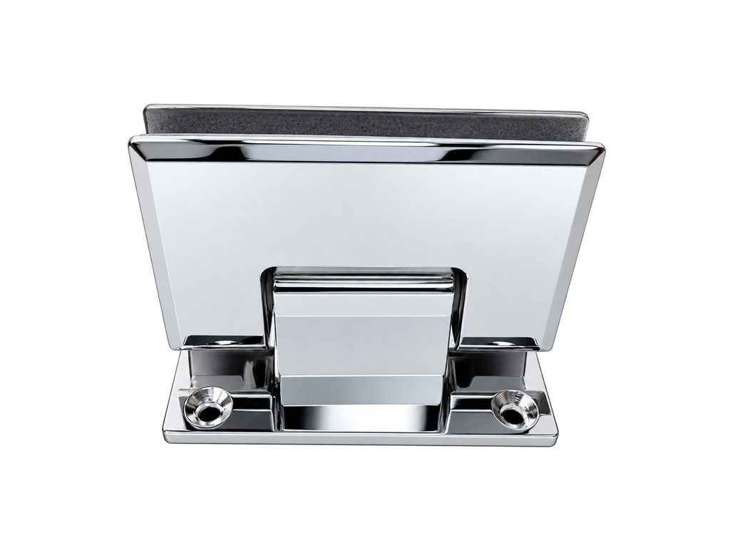 BISAGRA MURO A VIDRIO 90° CROMO ACERO INOXIDABLE 304