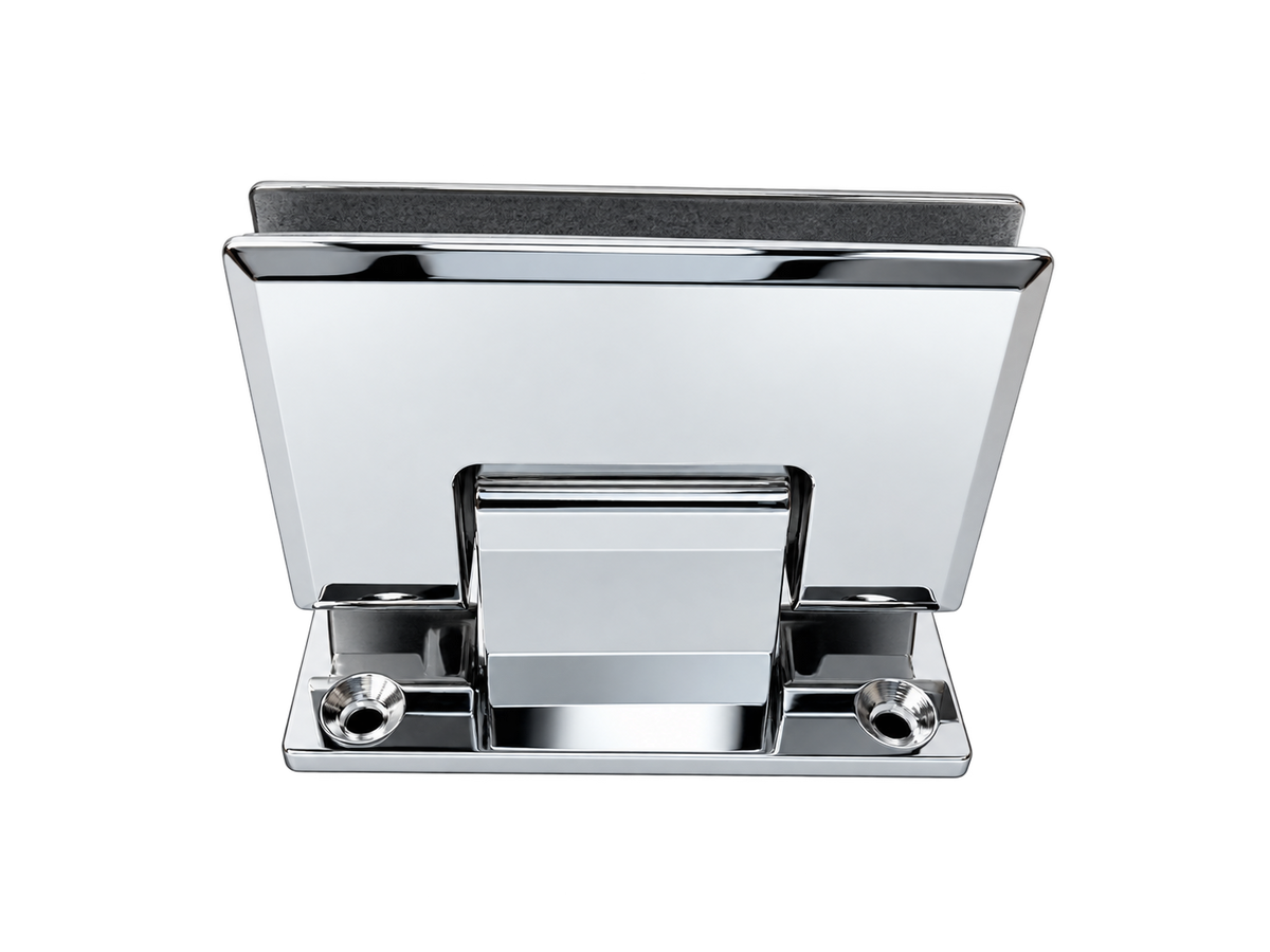 BISAGRA MURO A VIDRIO 90° CROMO ACERO INOXIDABLE 201
