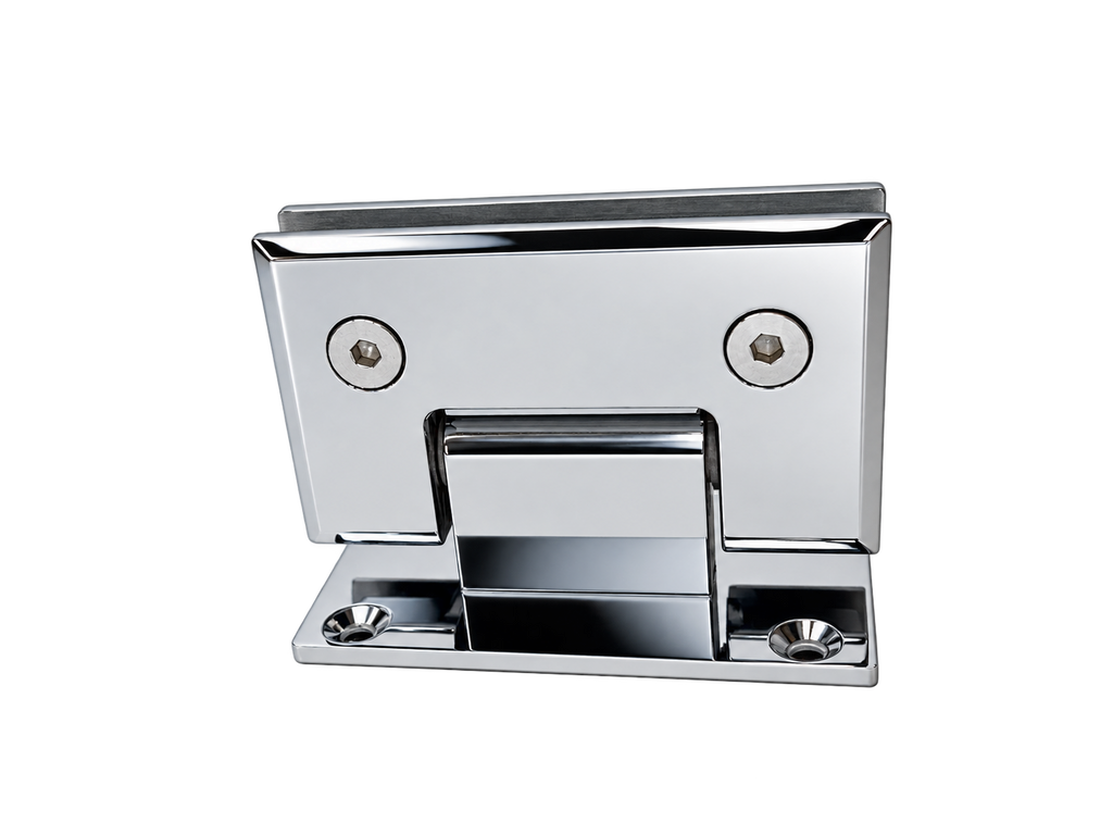 BISAGRA MURO A VIDRIO 90° CROMO ACERO INOXIDABLE 304