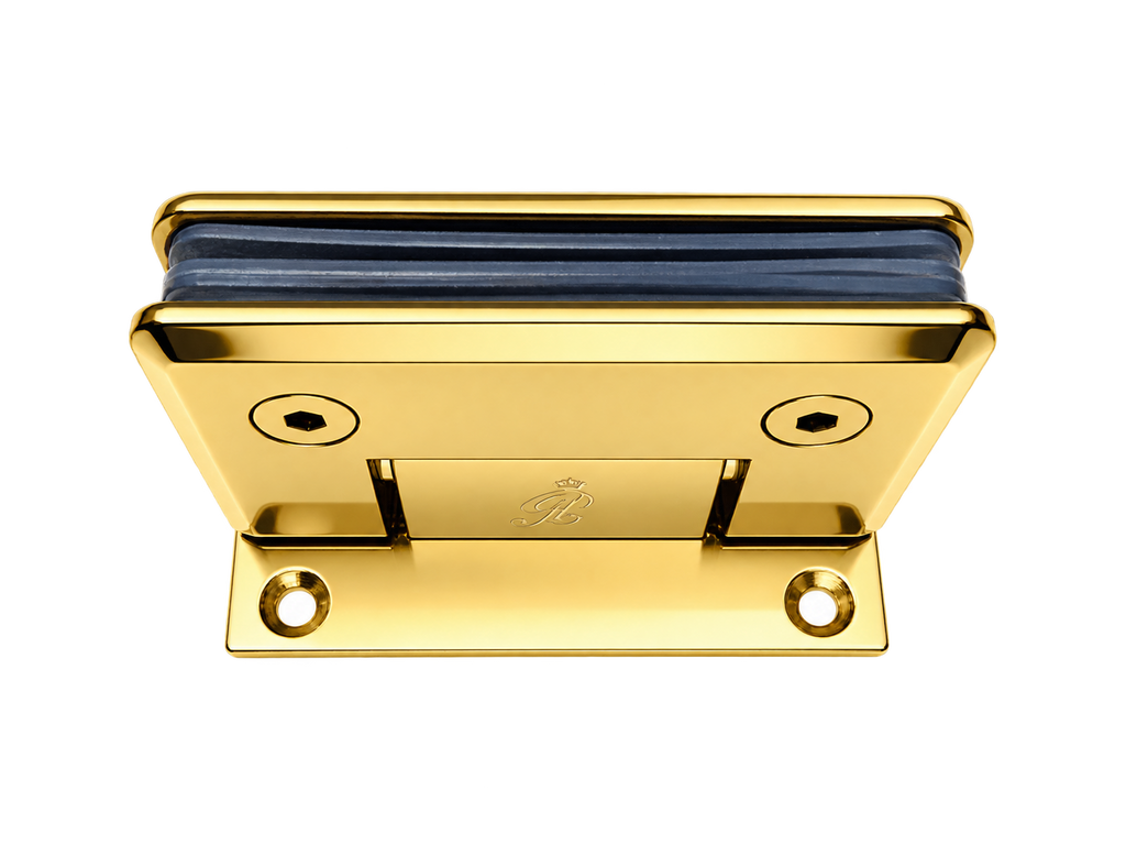 BISAGRA MURO A VIDRIO 90° ORO BRILLANTE ACERO INOXIDABLE 201