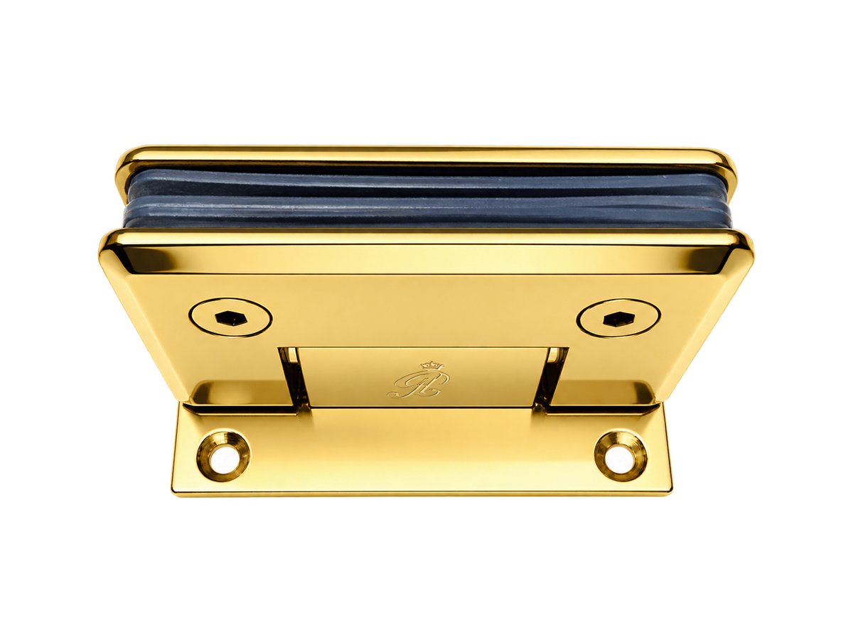 BISAGRA MURO A VIDRIO 90° ORO BRILLANTE ACERO INOXIDABLE 201