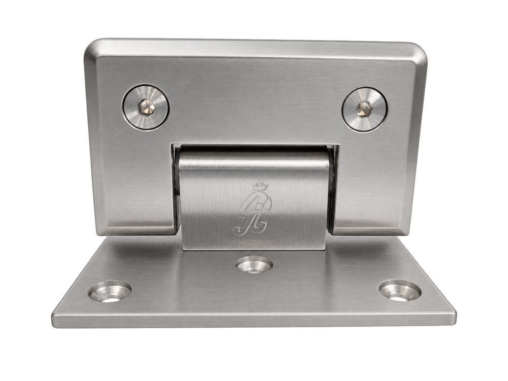BISAGRA MURO A VIDRIO 90° DESCENTRADA SATIN ACERO INOXIDABLE 304