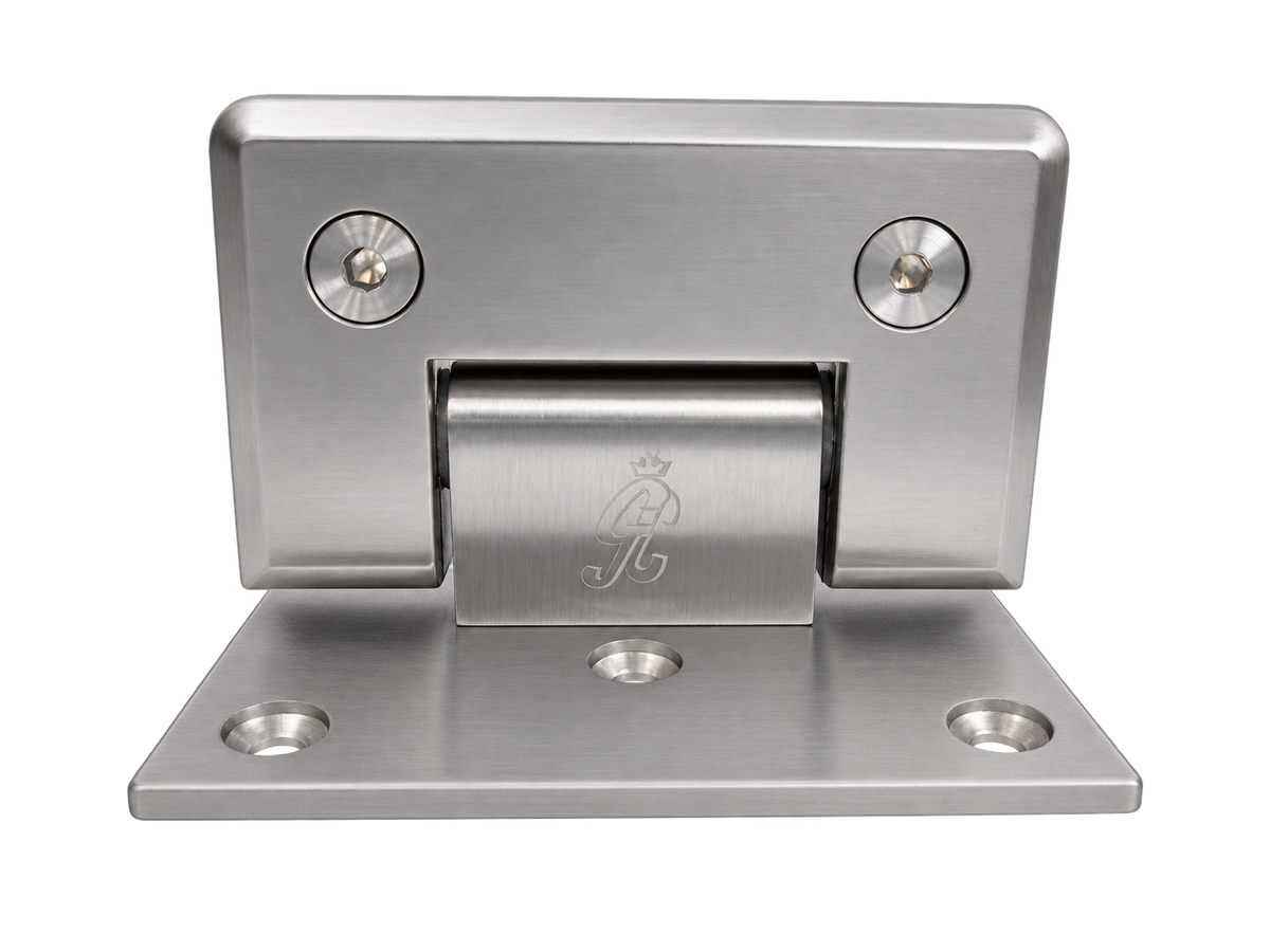 BISAGRA MURO A VIDRIO 90° DESCENTRADA SATIN ACERO INOXIDABLE 201