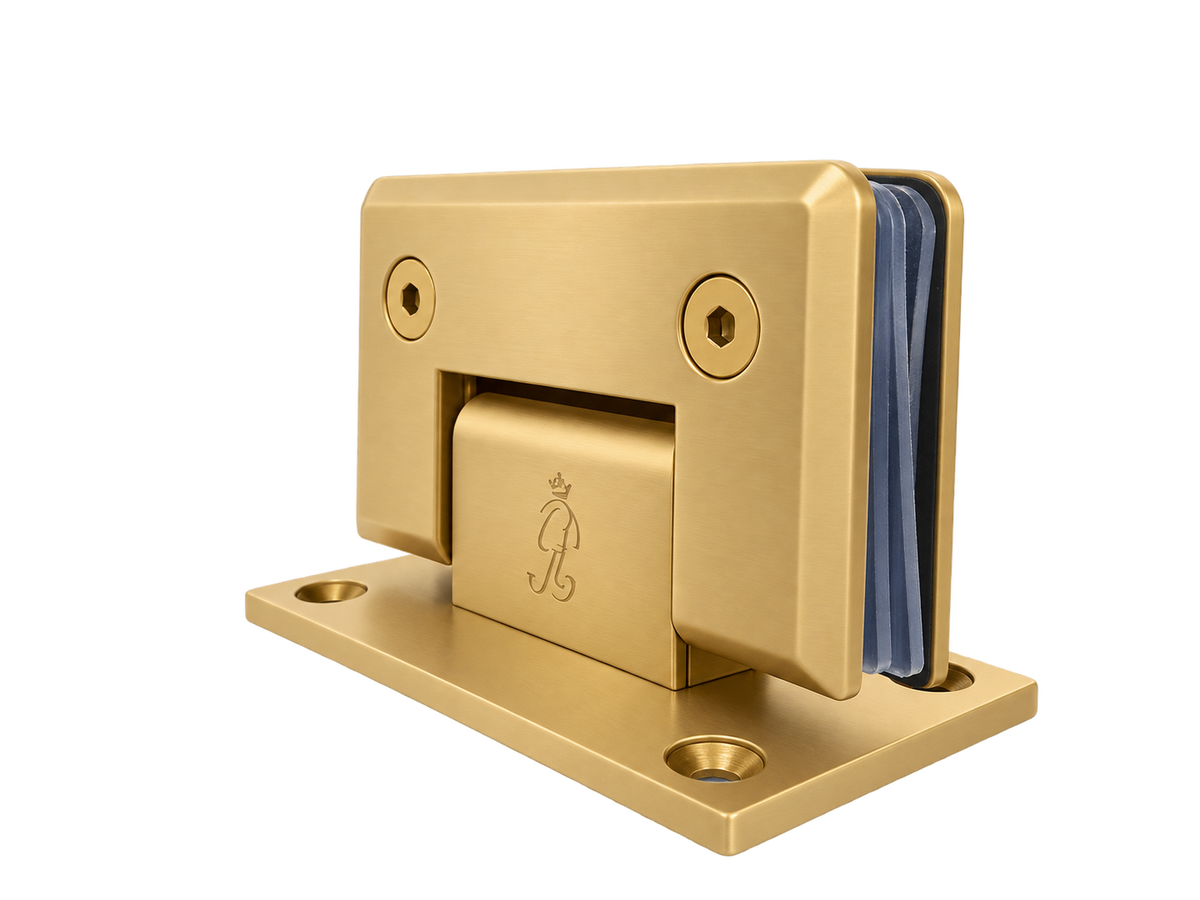 BISAGRA MURO A VIDRIO 90° ORO MATE ACERO INOXIDABLE 201