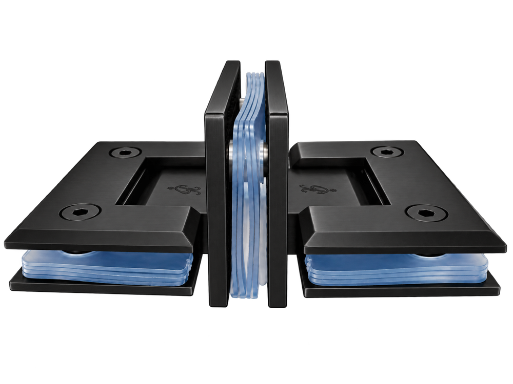 BISAGRA TRIPLE VIDRIO A VIDRIO 180° NEGRO ACERO INOXIDABLE 304