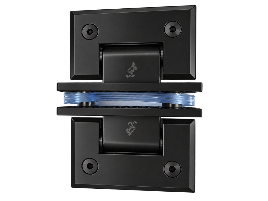 BISAGRA TRIPLE VIDRIO A VIDRIO 180° NEGRO ACERO INOXIDABLE 304