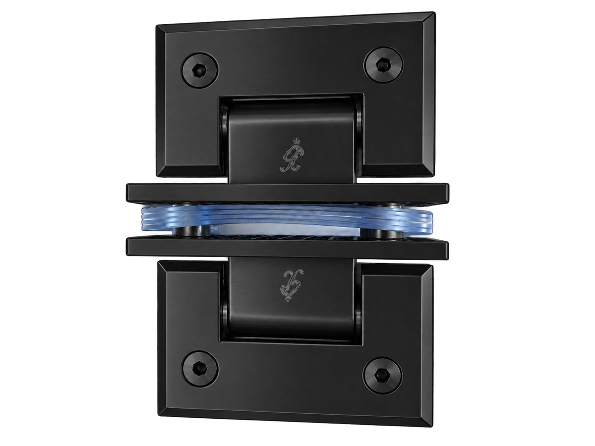 BISAGRA TRIPLE VIDRIO A VIDRIO 180° NEGRO ACERO INOXIDABLE 304