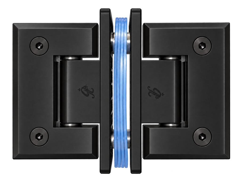 BISAGRA TRIPLE VIDRIO A VIDRIO 180° NEGRO ACERO INOXIDABLE 304