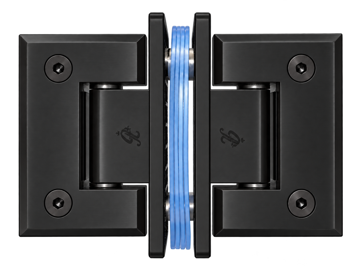 BISAGRA TRIPLE VIDRIO A VIDRIO 180° NEGRO ACERO INOXIDABLE 304