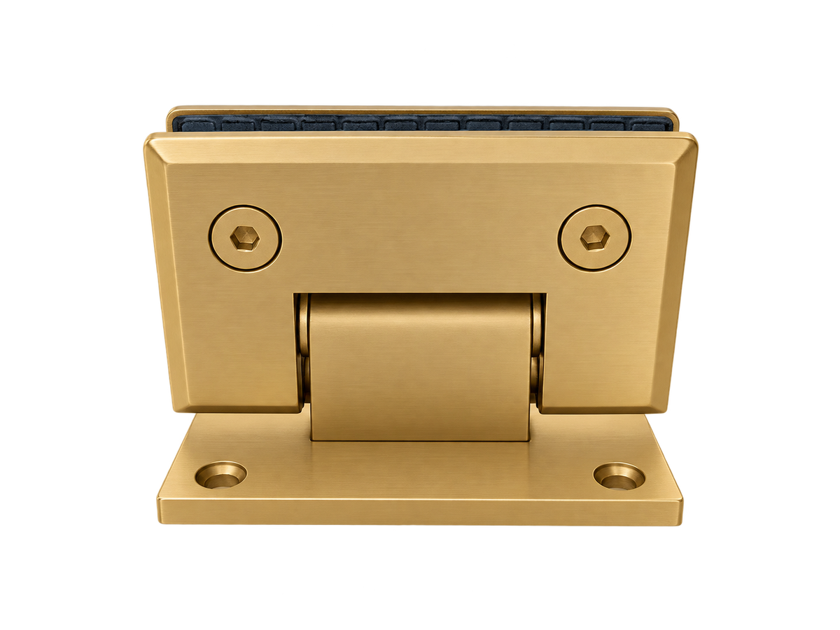 BISAGRA MURO A VIDRIO 90° ORO MATE ACERO INOXIDABLE 201