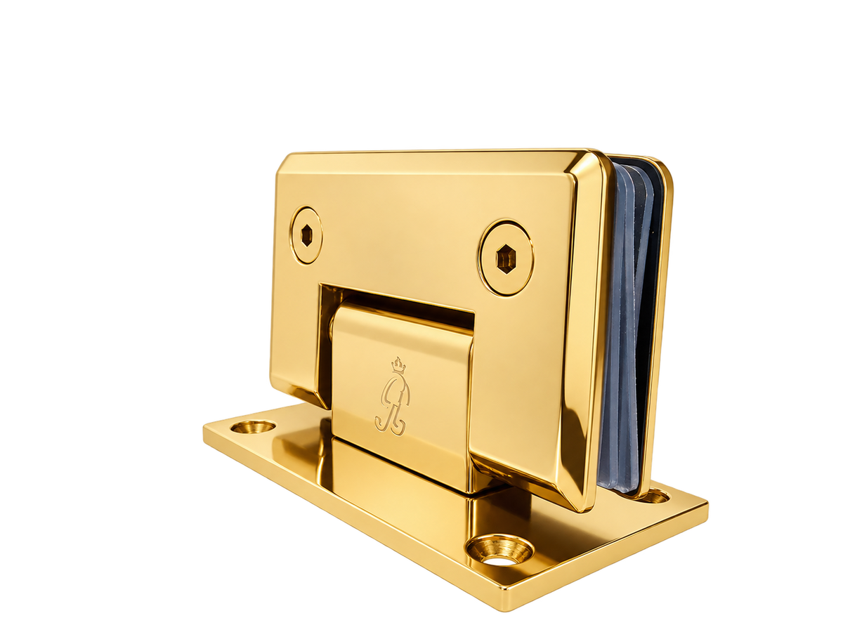 BISAGRA MURO A VIDRIO 90° ORO BRILLANTE ACERO INOXIDABLE 201