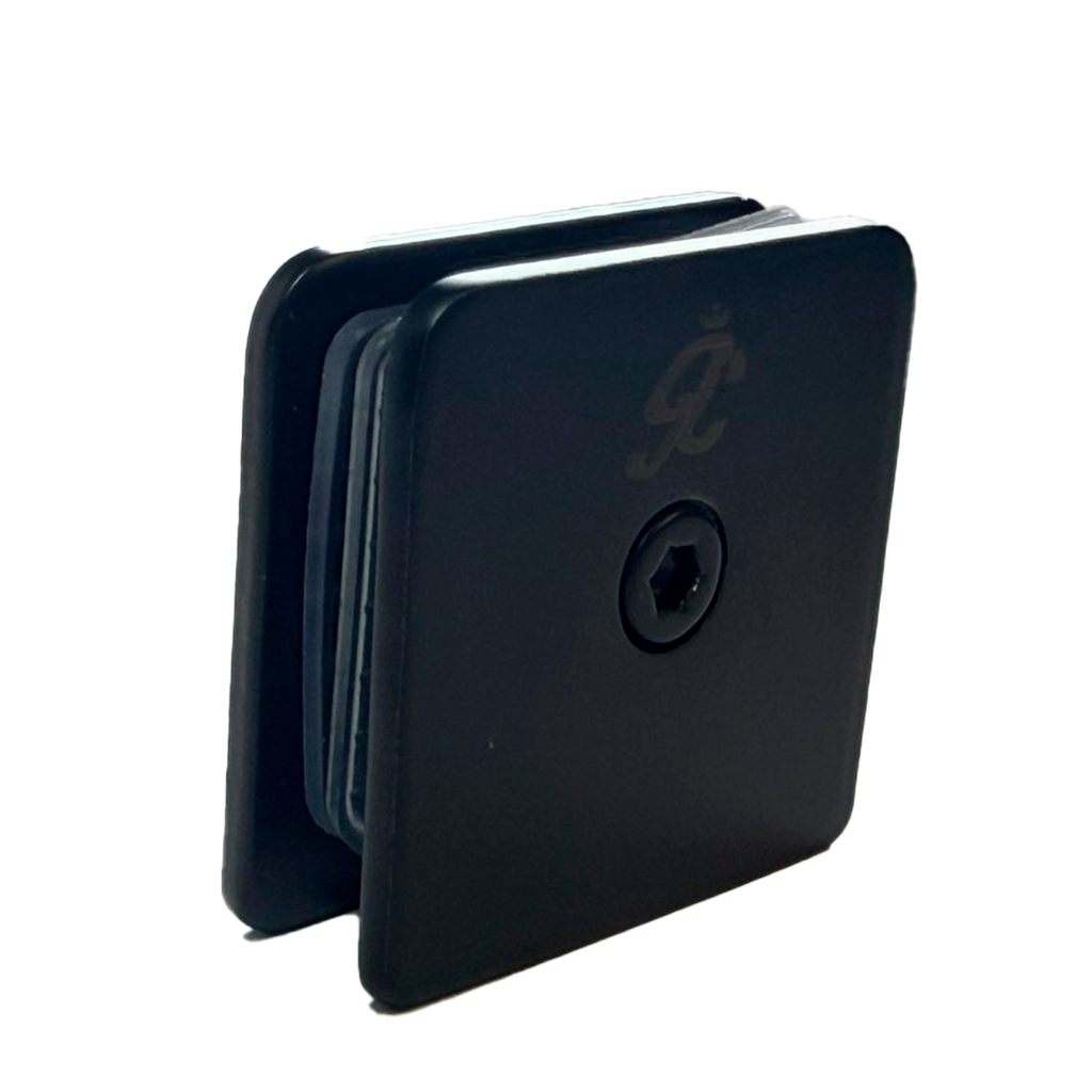 CLIP SENCILLO MURO A VIDRIO NEGRO ACERO INOXIDABLE 201