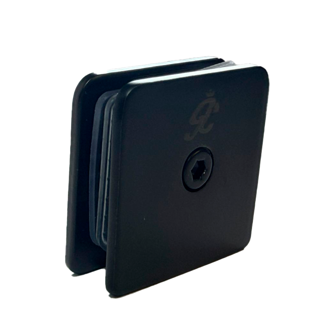 CLIP SENCILLO MURO A VIDRIO NEGRO ACERO INOXIDABLE 201
