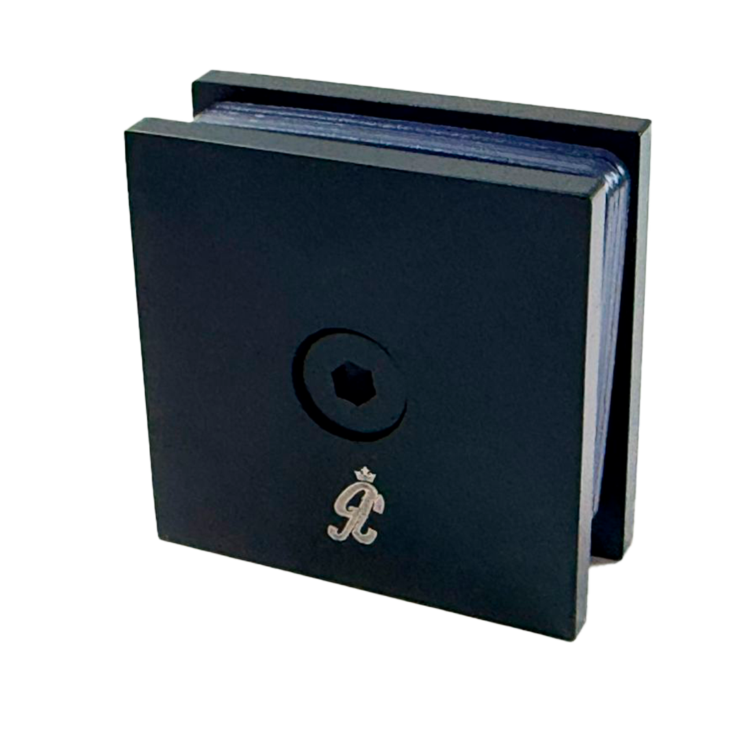 CLIP MURO A VIDRIO NEGRO ACERO INOXIDABLE 304 CASTING