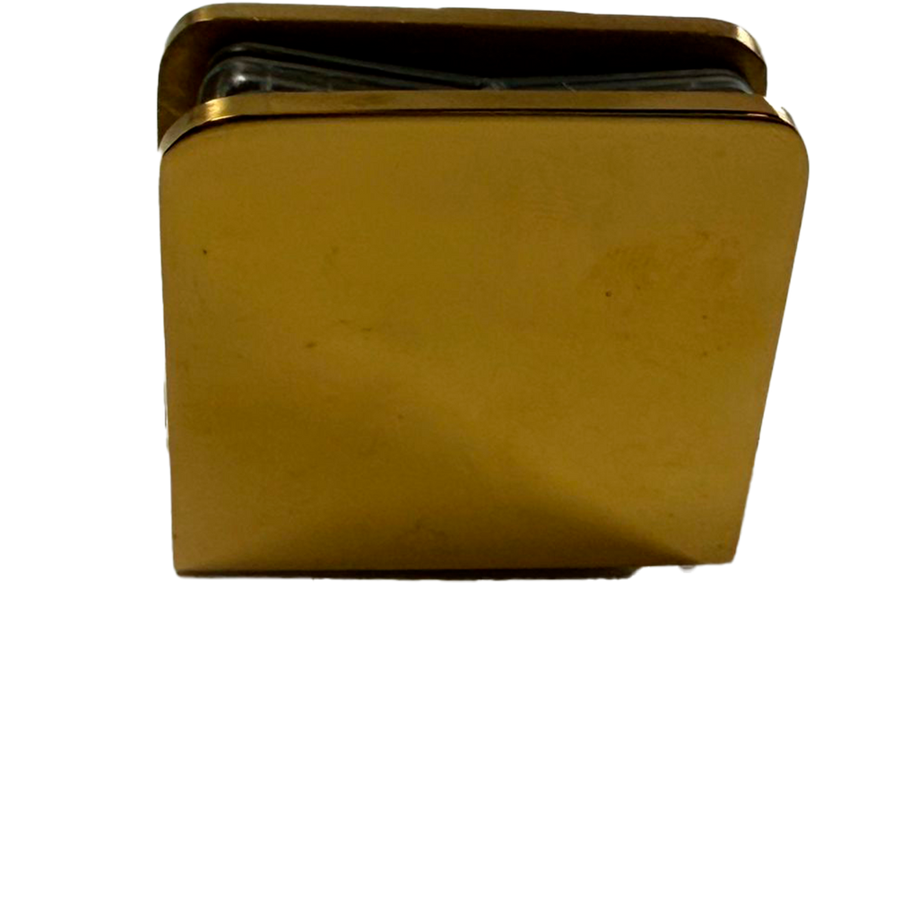 CLIP SENCILLO MURO A VIDRIO ORO BRILLANTE ACERO INOXIDABLE 201
