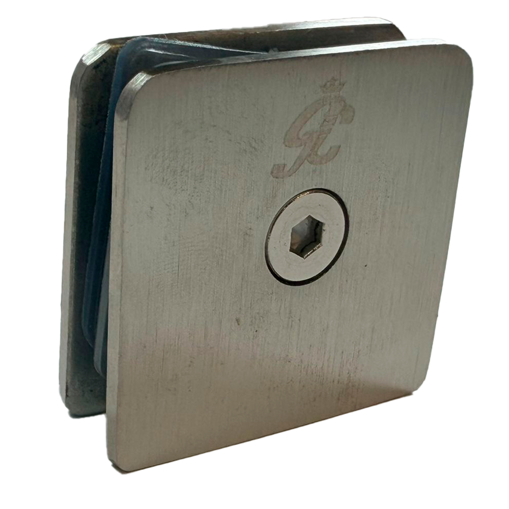 CLIP SENCILLO MURO A VIDRIO SATIN ACERO INOXIDABLE 201