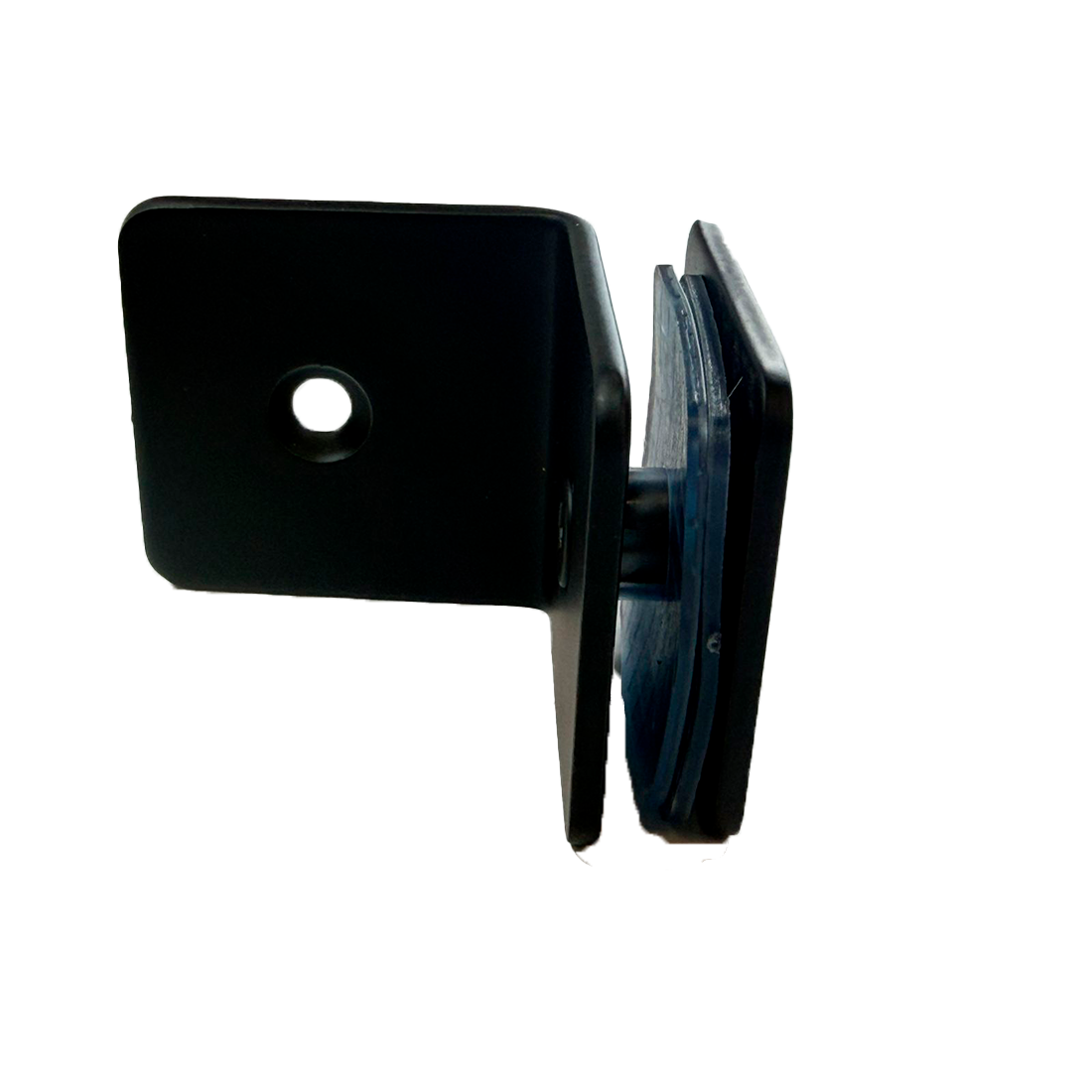 CLIP MURO A VIDRIO 90° CON BASE LATERAL NEGRO ACERO INOXIDABLE 201