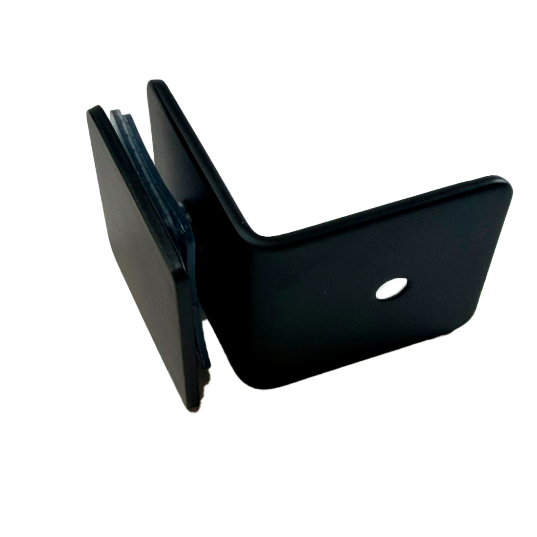 CLIP MURO A VIDRIO 90° CON BASE LATERAL NEGRO ACERO INOXIDABLE 201