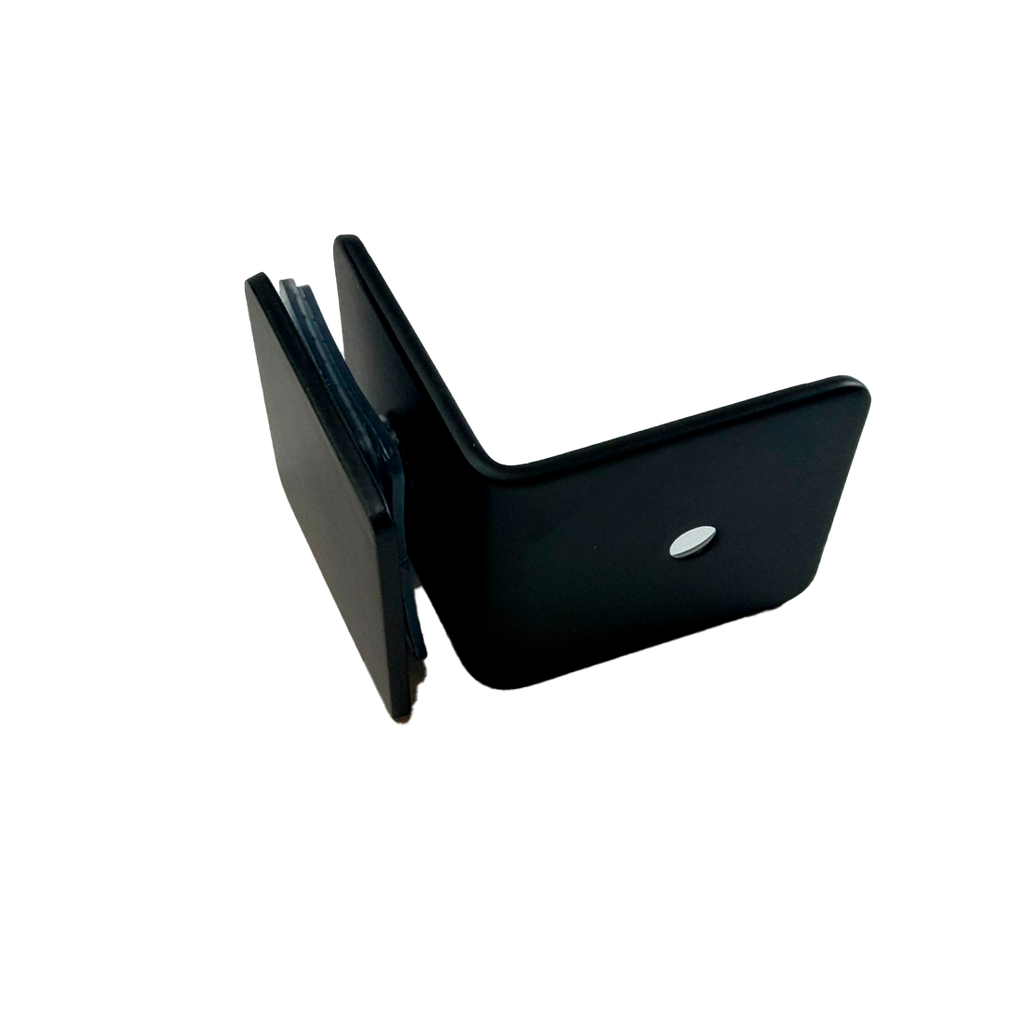 CLIP MURO A VIDRIO 90° CON BASE LATERAL FIT NEGRO ACERO INOXIDABLE 304