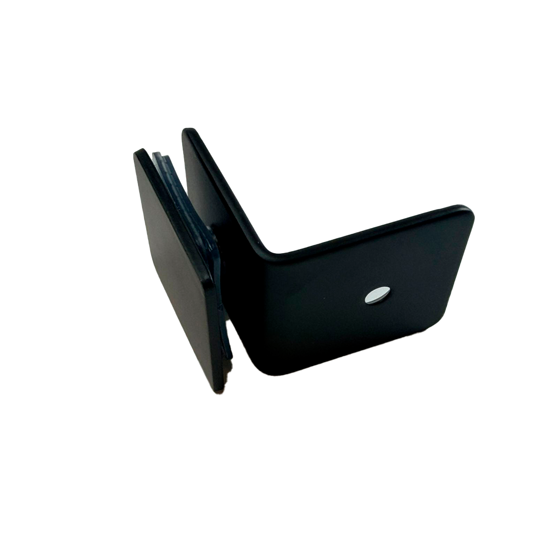 CLIP MURO A VIDRIO 90° CON BASE LATERAL FIT NEGRO ACERO INOXIDABLE 304