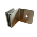 CLIP MURO A VIDRIO 90° CON BASE LATERAL FIT SATIN ACERO INOXIDABLE 304