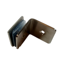 CLIP MURO A VIDRIO 90° CON BASE LATERAL SATIN ACERO INOXIDABLE 201