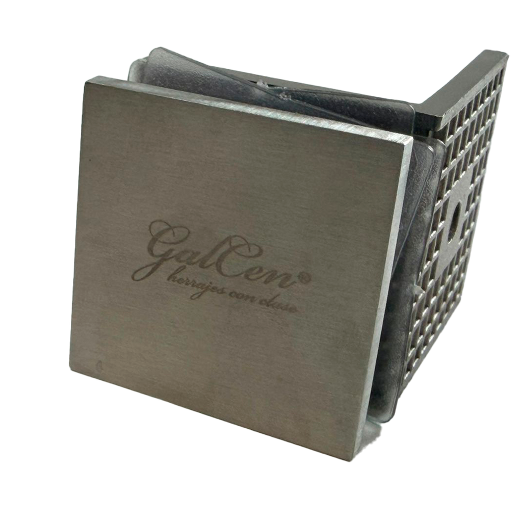 CLIP MURO A VIDRIO 90° CON BASE LATERAL SATIN ACERO INOXIDABLE 304 CASTING