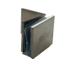 CLIP MURO A VIDRIO 90° CON BASE LATERAL SATIN ACERO INOXIDABLE 304 CASTING