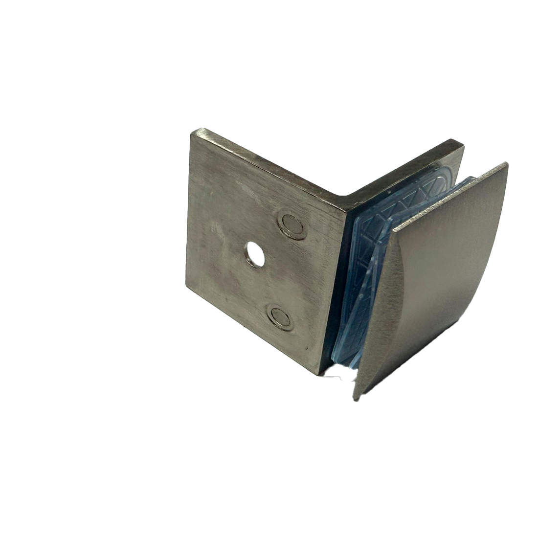 CLIP MURO A VIDRIO 90° CON BASE LATERAL SATIN ZAMAC