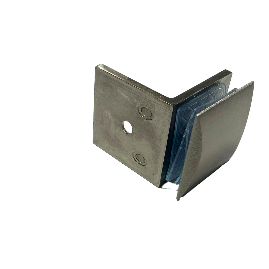 CLIP MURO A VIDRIO 90° CON BASE LATERAL SATIN ZAMAC