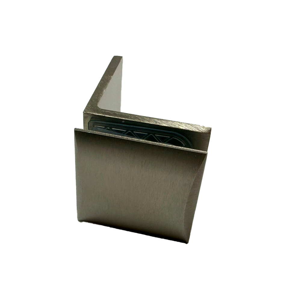 CLIP MURO A VIDRIO 90° CON BASE LATERAL SATIN ZAMAC