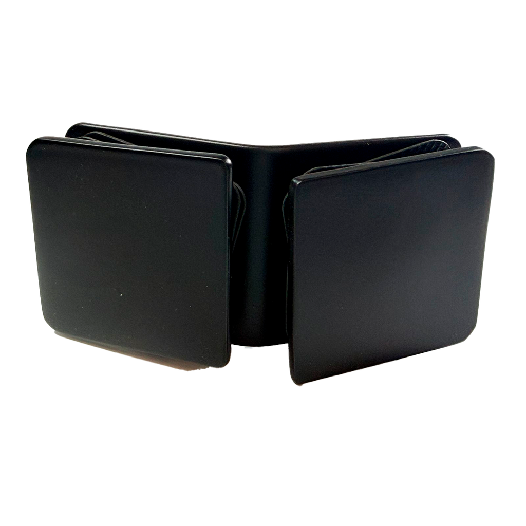 CLIP VIDRIO A VIDRIO 90° NEGRO ACERO INOXIDABLE 201