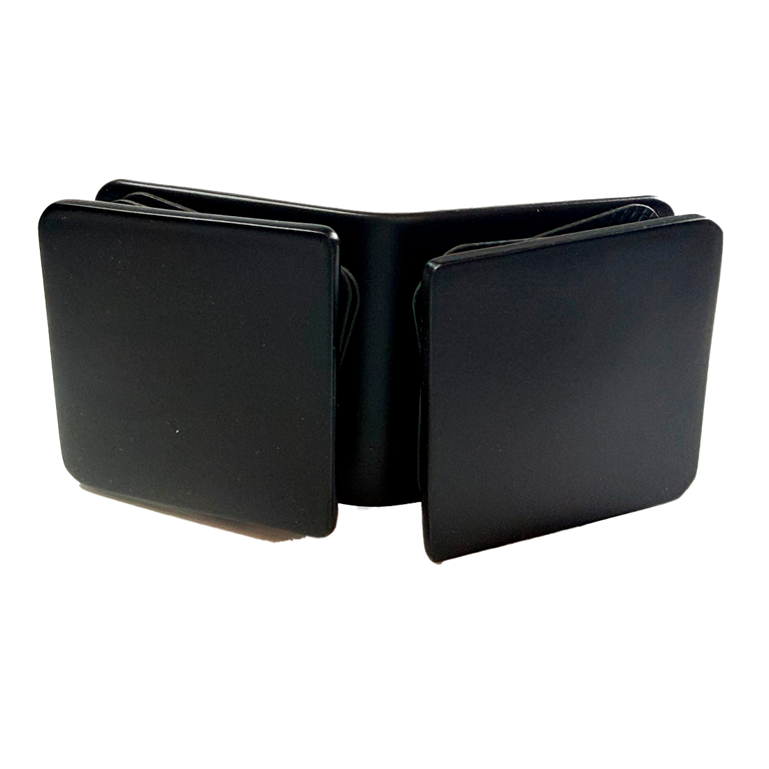 CLIP VIDRIO A VIDRIO 90° NEGRO ACERO INOXIDABLE 201