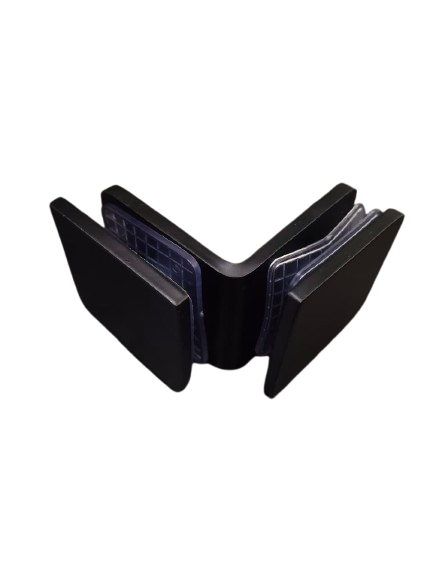 CLIP VIDRIO A VIDRIO 90° FIT NEGRO ACERO INOXIDABLE 304